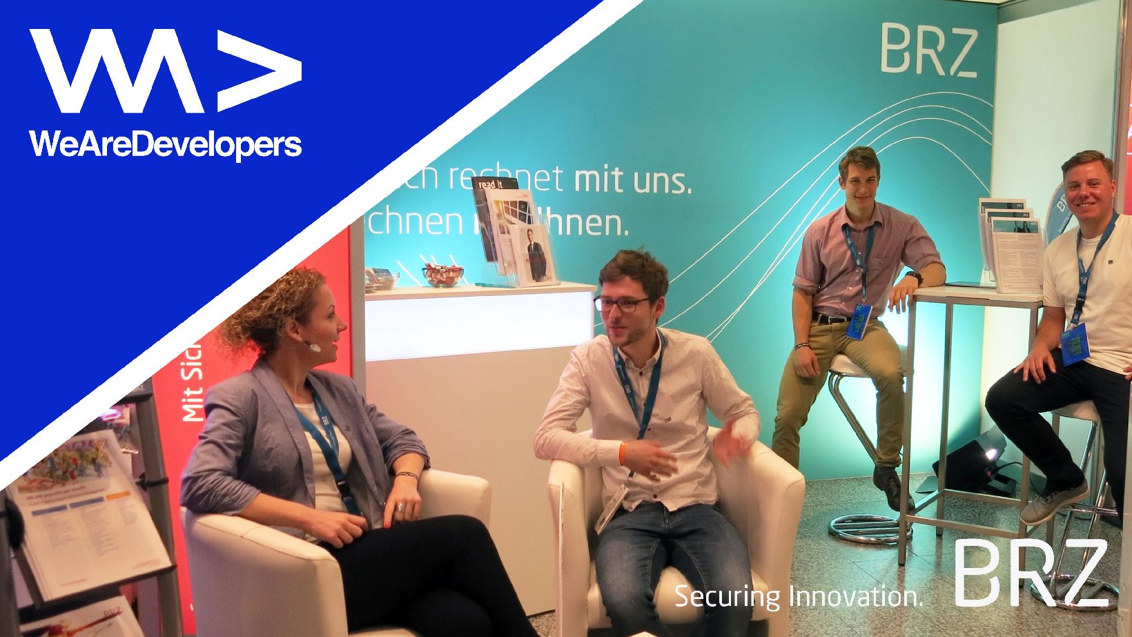 Der BRZ Stand während der We Are Developers mit BRZ Mitarbeitern